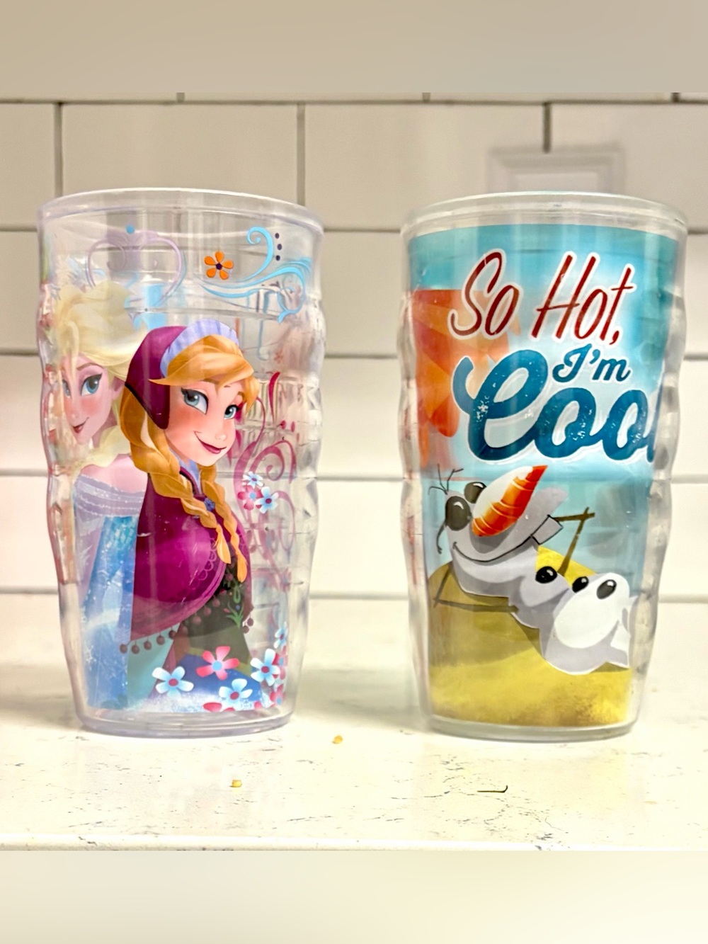 2 Pack, Tervis 10oz Frozen Insulated Tumblers- Anna, Elsa & Olaf